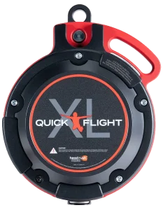 QuickFlight XL free-fall device with adjustable distance options, supporting riders from 44lbs to 285lbs for thrilling and safe adventure experiences