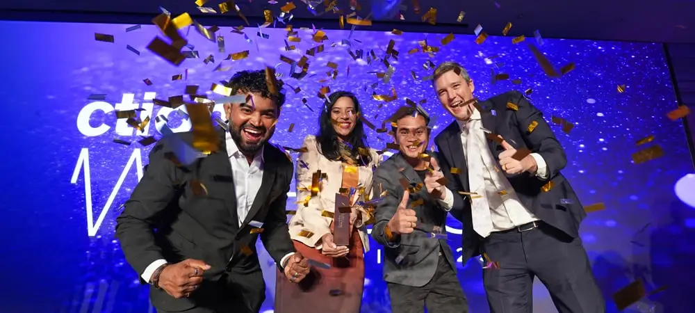 Celebration with confetti and smiles Troy Gillham Warrior Group won at Construction Week KSA 2025 Thumbnail